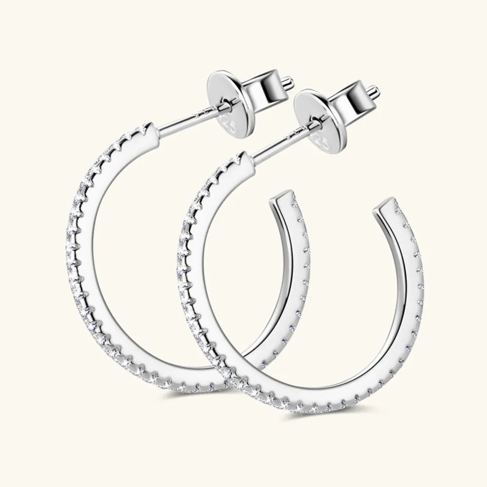 Slim Gold Crystal Hoop Earrings