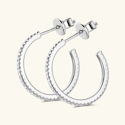 Slim Gold Crystal Hoop Earrings